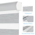 thumbnail image 4 of MiLin Cordless Blackout Zebra Blinds, Light Control Shading Privacy Dual Layer Roller Window Shades and Blinds, Fast Delivery Custom Cut to Size 12-70 Width Inch (Blackout Grey, 49" W X 48" H), 4 of 6