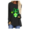 thumbnail image 1 of Pompotops T-Shirt à Manches Longues et Col Rond Femme Casual St. Patrick Top Chemisier, 1 of 5