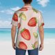 thumbnail image 4 of Balery Strawberries Camisas hawaianas de manga corta para hombre, camisas playeras de corte holgado, camisas de vacaciones con botones,XX-Large, 4 of 7