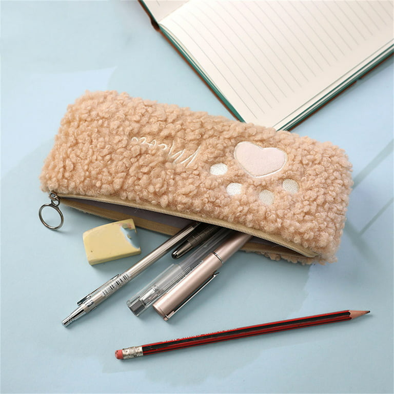 Cute Pencil Case, Standing Pen Holder Telescopic Small Pencil Case Preppy Pencil  Pouch Pop Up Cosmetic Makeup Bag For Student Teen,brown