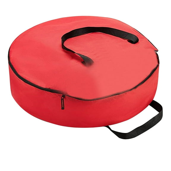 Christmas Wreath Storage Bag 30" - Handles Made Of Durable 600D Oxford Polyester Material Storage Bag Extra Large 30" Holiday Wreaths Container (Red)