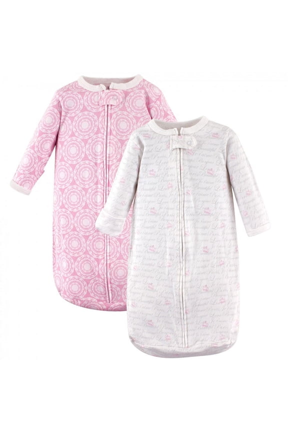 Infant Girl Cotton Long-Sleeve Wearable Sleeping Bag, Sack, Blanket, Script, 0-3 Months