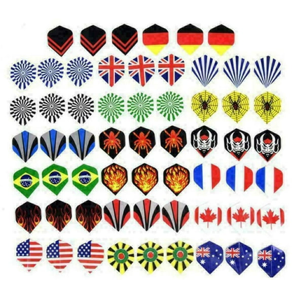 60 * Dart Flight, Removable Dart Flights in 20 Patterns Multi-Styles Nice T4D4 Darts Profe Y0M3 Y5O4
