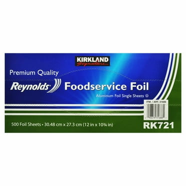 Kirkland Signature Reynolds Foodservice Aluminum Foil, Pre-Cut Single Sheets, 500-count