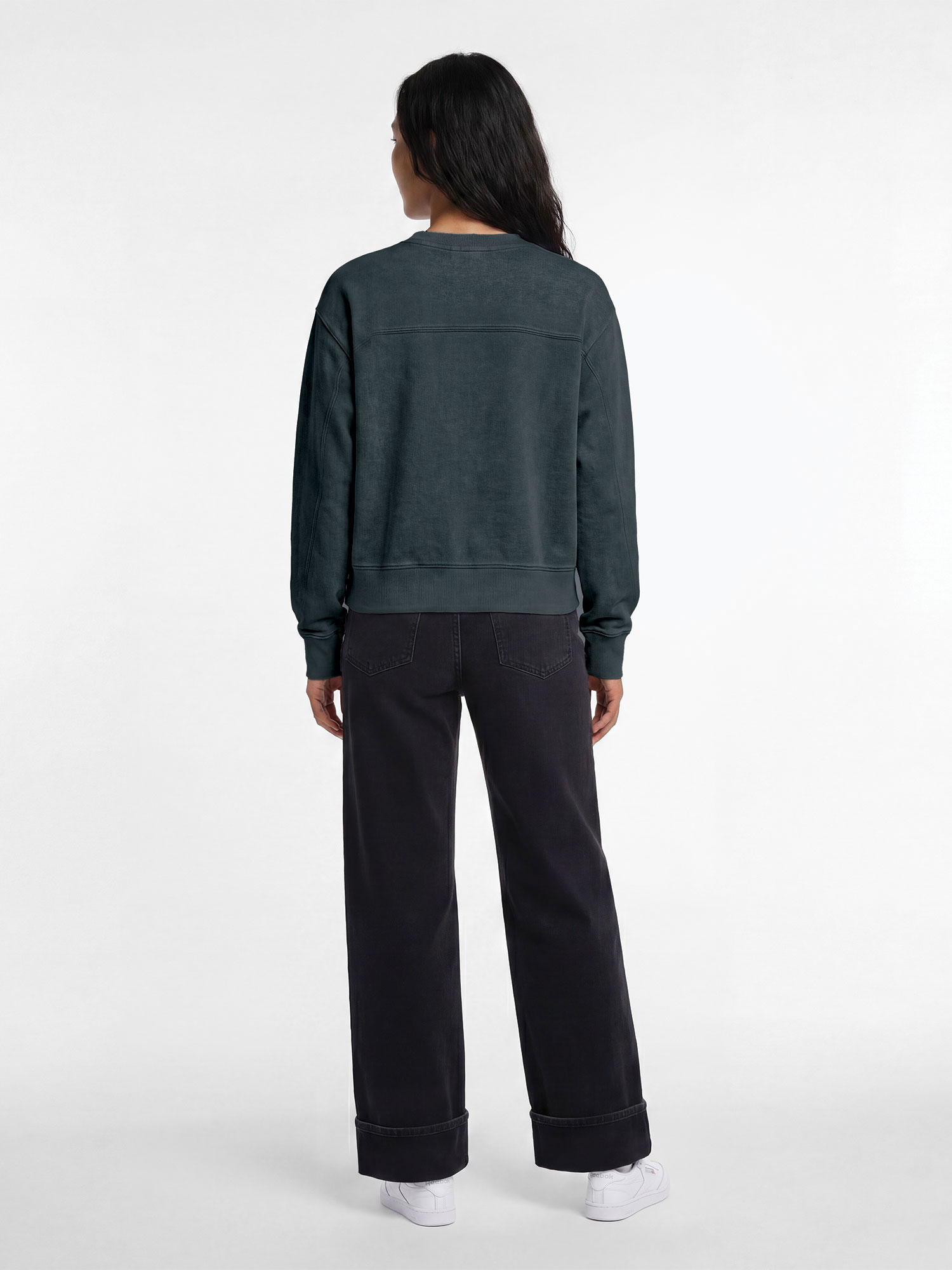 Boston Celtics Reebok Womens Denim Wash Mock Neck Sweatshirt