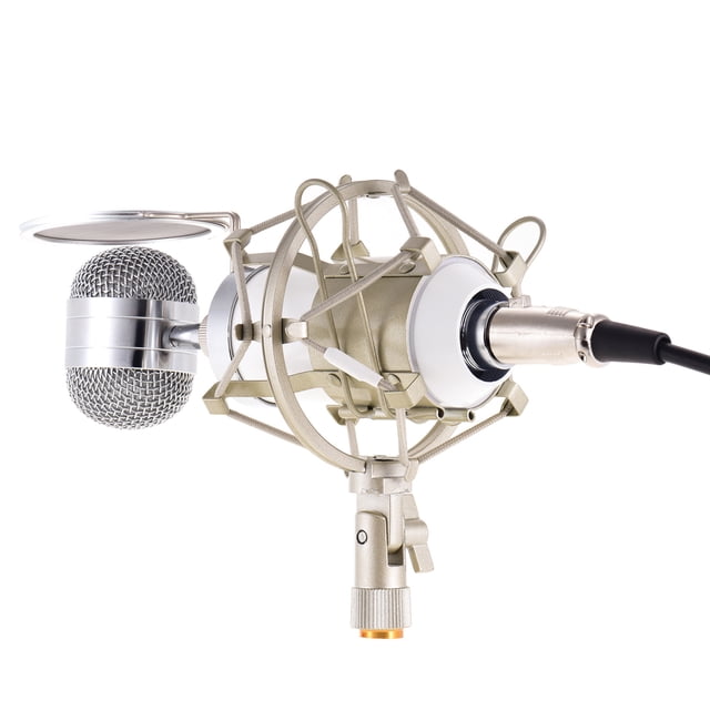Professional White Uni-Directional Condenser Microphone Kit for Live Streaming & Recording - Includes Metal Pop Filter, Shockproof Mount, 3.5mm to XLR Cable - High Sensitivity, Low Noise, 20Hz-20KHz