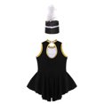 thumbnail image 4 of Yruioon Kids Girls Circus Ringmaster Costume Cosplay Carnival Halloween Party Dance Leotard with Black 10, 4 of 7