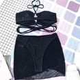thumbnail image 5 of JoveMarine Women's Sexy Tie-Front Bikini Set Hollow Open Back Two-Piece Swimsuit with Side Ties for Summer Vacation and Beach Pool Party Black L, 5 of 7