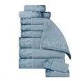 thumbnail image 2 of Superior Wisteria Floral Cotton 12 Piece Assorted Towel Set, Waterfall Blue, 2 of 8