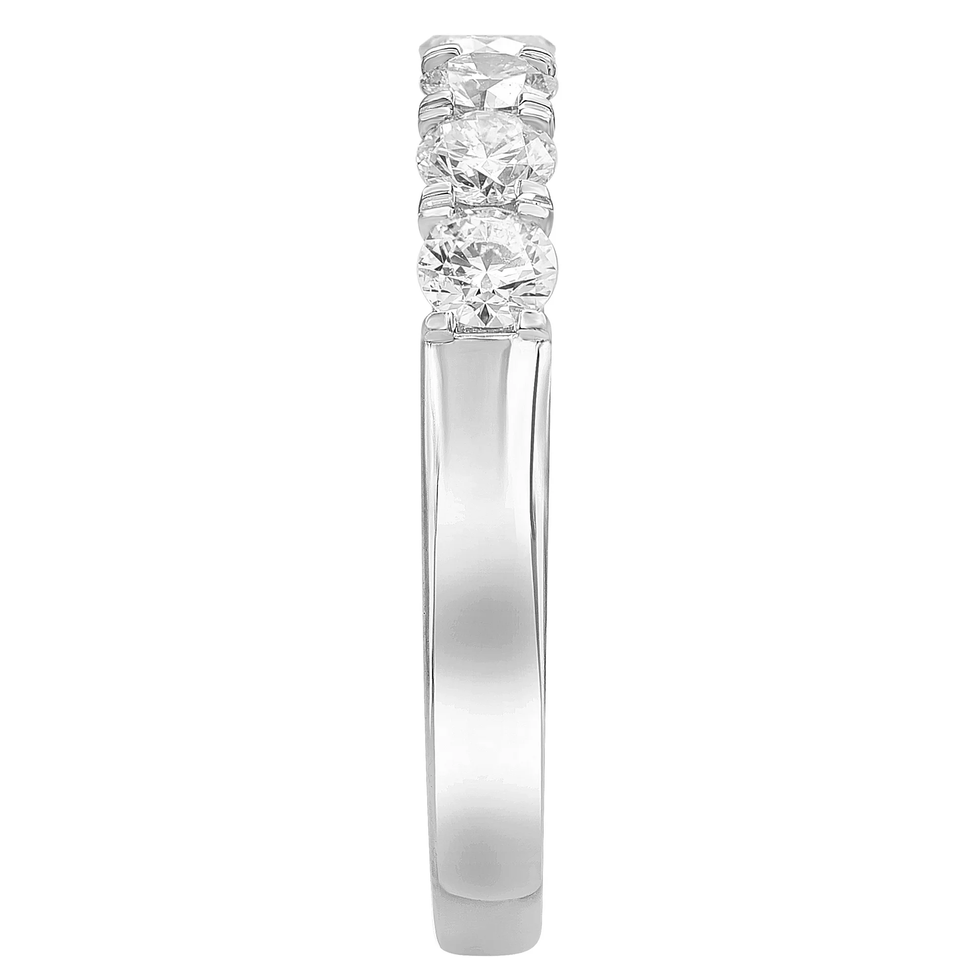 Unique Moments 1 Ct. Round Lab Grown Diamond Band in Sterling Silver Jewelry for Women(Size 5)