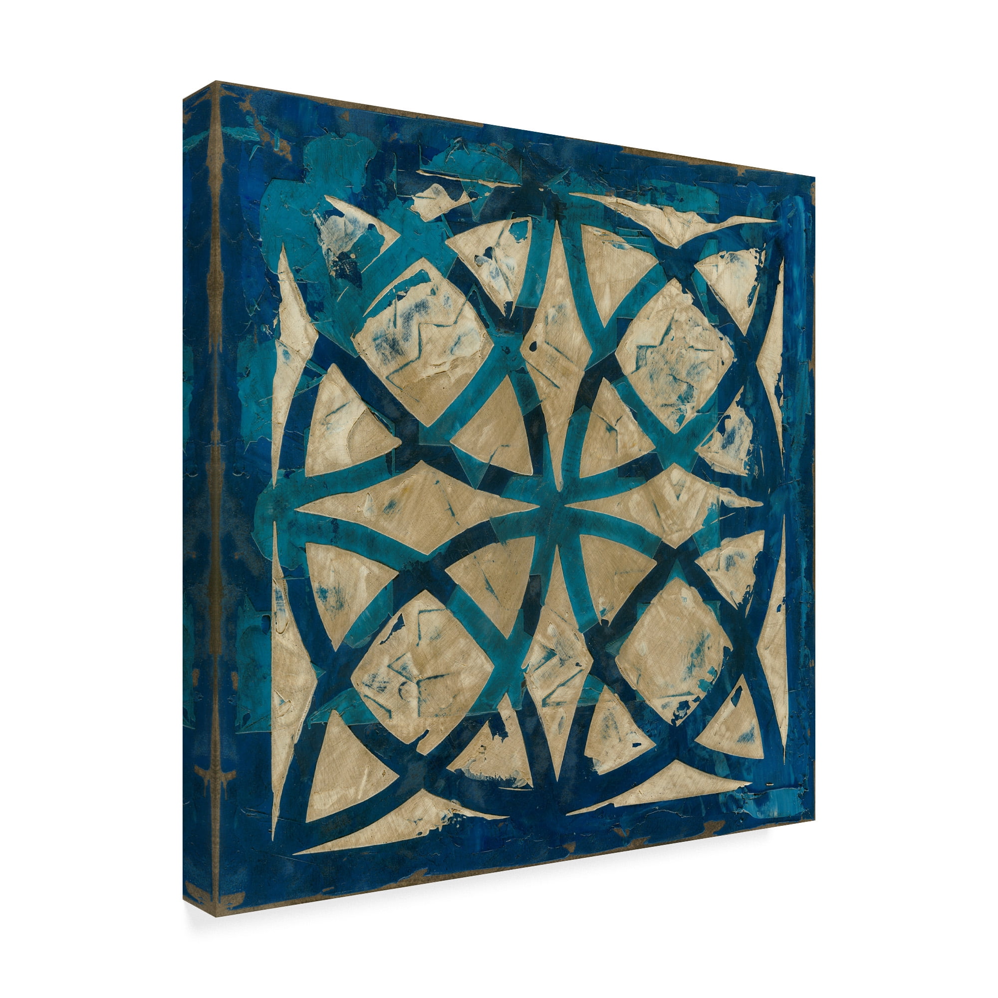 Trademark Fine Art 'Stained Glass Indigo IV' Canvas Art by Megan Meagher