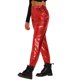 thumbnail image 4 of INSPIRE CHIC Pantalones metálicos holográficos brillantes de cintura alta para mujer, fiesta, color rojo, 4 of 6