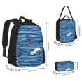thumbnail image 2 of Fotbe Sharks on White Blue Striped Set Escolar 3 en 1 para Niños - Mochila Duradera con Lonchera Aislante y Estuche para Lápices - Mochila Escolar para Niños y Niñas, 2 of 7