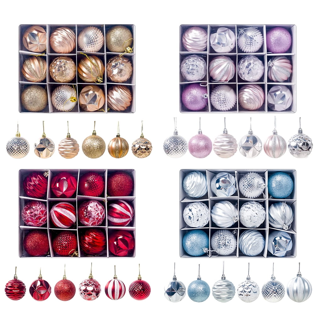 Private Jungle Christmas Tree Decoration Ornaments Pendants 12pcs Shatterproof Balls Large Hanging Ball for Xmas Hanging Decorations Festival Holiday Wedding Party Decor,Red