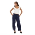 thumbnail image 2 of Forever 21 Women's Barrel Leg Fleece Jogger with Side Stripe, Navy, XS-XL, 2 of 6
