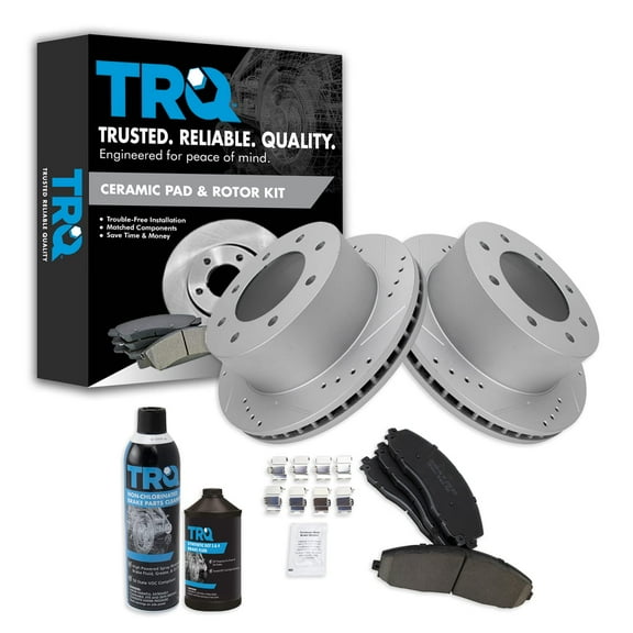 TRQ Front Premium Posi Ceramic Brake Pad & Performance Rotor Kit w/Chemicals BKA21531 Fits select: 2013-2019 FORD F250, 2013-2019 FORD F350