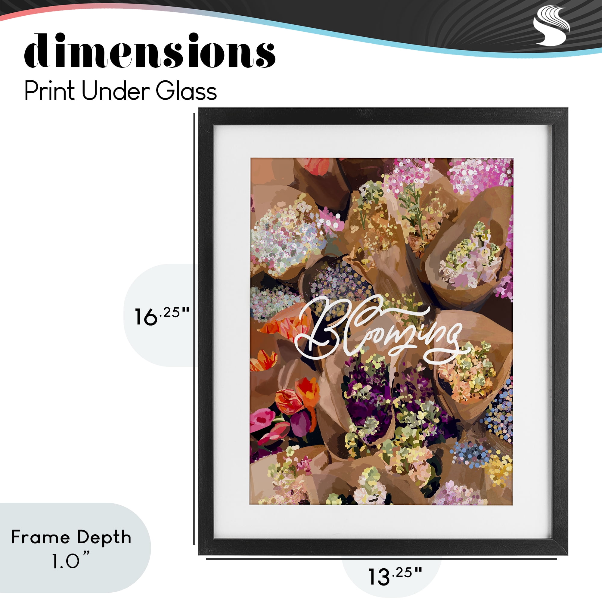 Stupell Industries Blooming Spring Bouquets Black Framed Print Under Glass, design by Amelia Noyes