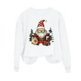 thumbnail image 5 of HOMBOM Womens Crewneck Sweatshirts Holiday Winter Christmas White Santa Merry Gifts Sweatshirt for Adult Xmas, 5 of 6