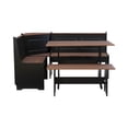 thumbnail image 2 of Linon Ardmore Farmhouse Corner Dining 3-Piece Storage Breakfast Nook Set, Black/Pecan, 2 of 25