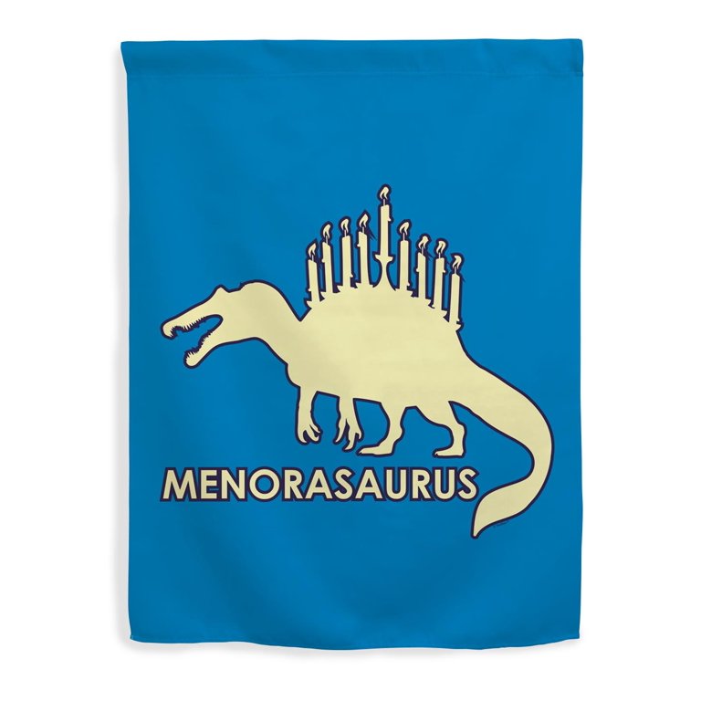 Menorah-Saurus Vertical Hanukkah House Flag photo 1