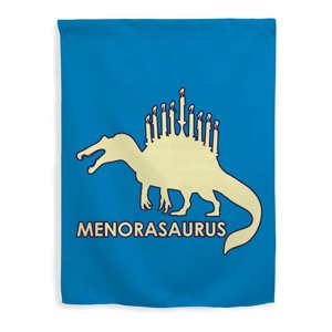 Menorah-Saurus Vertical Hanukkah House Flag