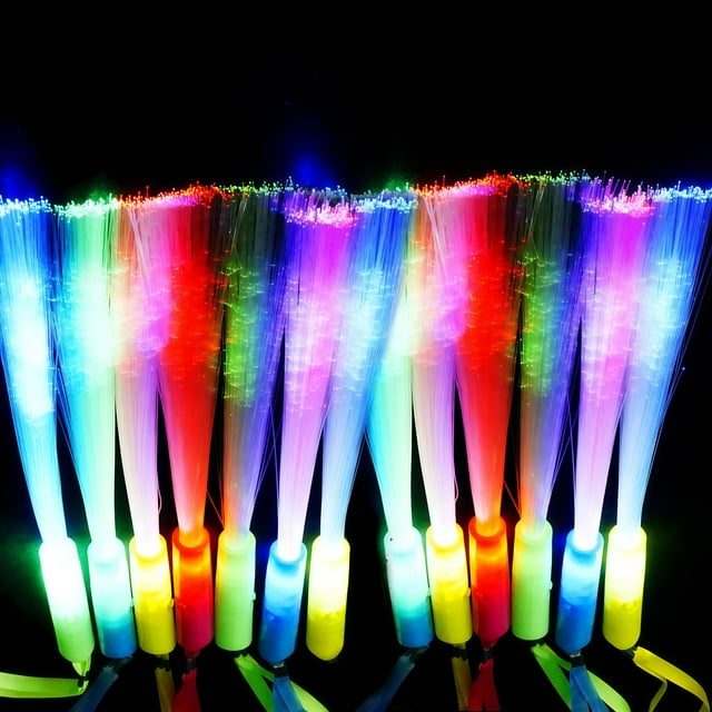 Varitas luminosas de fibra óptica Glow, 12 unidades, para fiestas