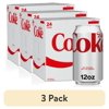 (3 pack) Diet Coke Soda Pop Cans, 12 fl oz, 24 Pack