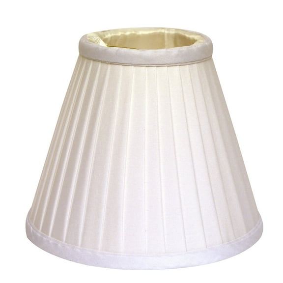 3.5"W Silk Fabric Slant Side Pleat Chandelier Lampshade in White (Set of 6)