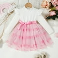 thumbnail image 2 of Jamsmile Toddler Girls Dress Long Sleeve Ruffles Sequin Love Print Princess Tutu Dresses Kids Girls Formal Party Dance Dress, 2 of 7