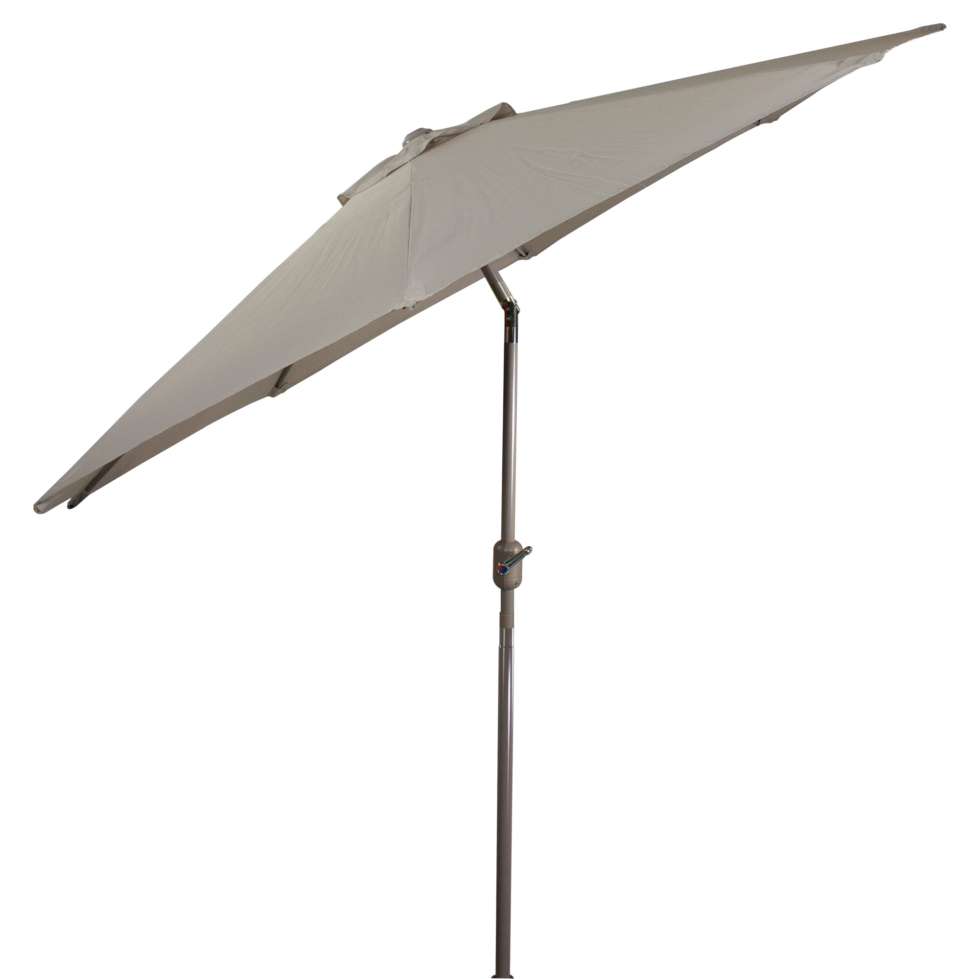 9ft Outdoor Patio Market Umbrella with Hand Crank and Tilt Taupe