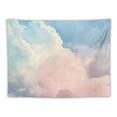 thumbnail image 5 of Chilfamy Pink and Blue Tapestry for Teen Girls Bedroom Aesthetic, Light Pink Clouds Sky Rainbow Pastel Ceiling Tapestries Wall Hanging for College Dorm Living Room Cute Girly Decor 50x40inch, 5 of 6