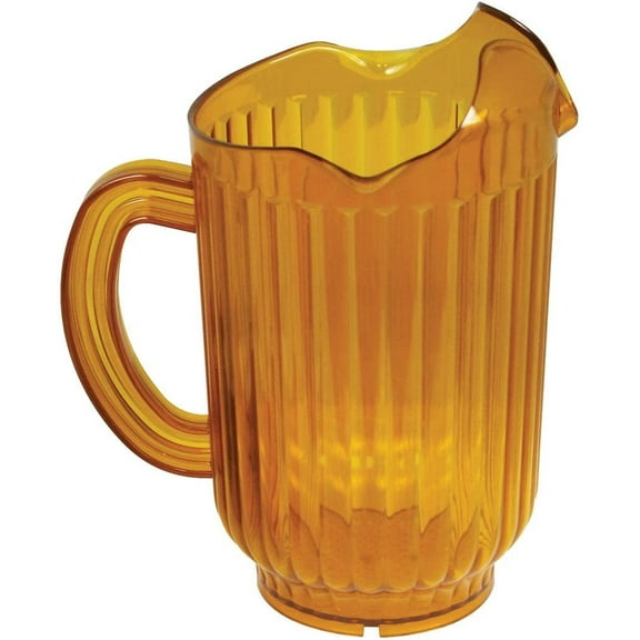 Winco Polycarbonate Water Pitcher with 3 Spouts, 60-Ounce, Amber