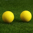 thumbnail image 4 of LEEYNEER Practice Plastic Golf Balls 18PCS Yellow Dimpled PU Golf Balls  Indoor Use, 4 of 8
