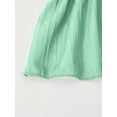 thumbnail image 4 of Mikrdoo Kid Girls Clothes 8Y,9Y,10Y,11Y,12Y Girls Straps Off Shoulder Crop Tops and Pants Set 2Pcs Spring Fall Outfits Green, 4 of 5