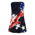 thumbnail image 5 of Casual Women's Bandeau Dress with Star-Spangled Print, Sleeveless Summer Tank Dress for Independence Day Parades, Comfortable Outdoor Event Apparel,Black L, 5 of 5