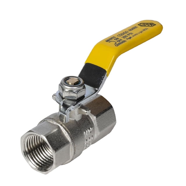 Válvula IUSA de Esfera 1 1/4" x 1 1/4" Maneral Tipo Palanca 300 PSI para Agua, Gas y Aceite