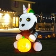 thumbnail image 4 of Gymax 5 FT Halloween Inflatable Skeleton Unicorn Party Decor w/ LED & Waterproof Air Blower, 4 of 10