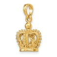 thumbnail image 5 of 14K Yellow Gold Polished Finish 3-Dimensional Beaded Crown Design Charm Pendant, 5 of 5