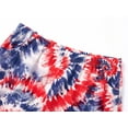 thumbnail image 5 of Beezizac Girls Pajamas Tie Dye Blue & Red Swirl 4th of July Independence Day Soft Short Sleeves PJ Set Big Kid Size 14, 5 of 7