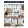 thumbnail image 6 of Winter Christmas Valances for Windows, 42 x 18in, Blue Floral Eucalyptus Leaves Rod Pocket Kitchen Valance Curtain Light Filtering Window Treatments for Living Room Bedroom, 1 Panel, 6 of 7