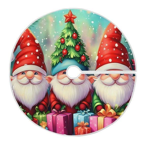 Ryvnso Christmas Tree Skirt Cute Christmas Gnomes Xmas Tree Skirts Ornament Home Decorations 35.4"
