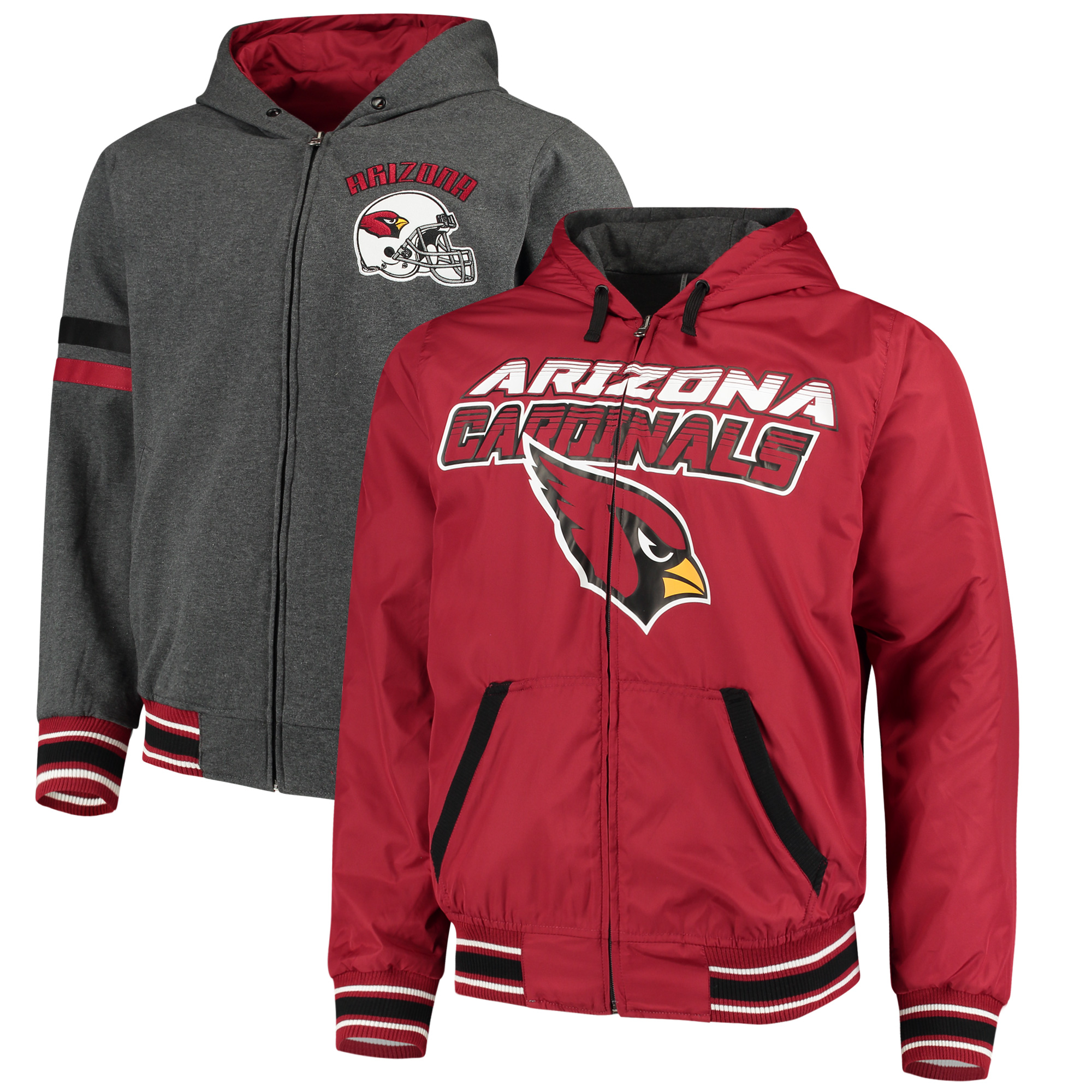 Arizona Cardinals GIII Extreme Hot Shot Reversible FullZip Hoodie