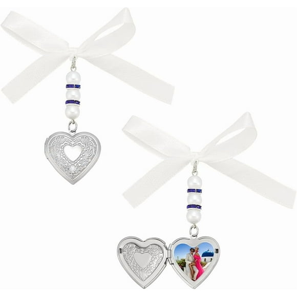 2 colgantes conmemorativos de fotos para ramo de boda, regalo de boda conmemorativo, recuerdo de fotos, medallón de acero inoxidable, adorno colgante decorativo.