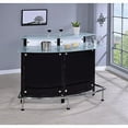 thumbnail image 2 of Arched Bar Unit with Frosted Glass Counter Tops, Black, 2 of 2