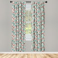 thumbnail image 3 of Ambesonne Christmas Curtains, Retro New Year Party, Pair of 28"x95", Dark Brown Dark Coral, 3 of 5