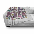 thumbnail image 3 of Feminist Soft Flannel Fleece Blanket, Hippie Boho Girl Power Lettering with Foliage in Shades of Pink and Purple Colors, Cozy Plush for Indoor and Outdoor Use, 60" x 80", Multicolor, by Ambesonne, 3 of 6