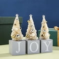 thumbnail image 3 of Christmas sale! 3PCS Desktop Mini Christmas Tree - JOY Wooden Candlestick Ornaments Wooden Blocks Xmas Party Supplies Desktop Ornament Christmas Tree Decoration, 3 of 6