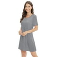thumbnail image 2 of WBQ Womens Short Sleeve Sleepshirt Soft Nightdress Comfy Nightgown With Removable Chest Pads, 2 of 8