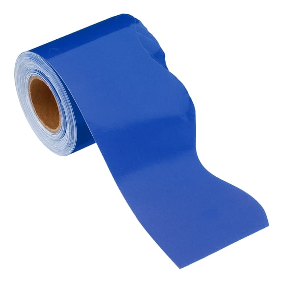 Uxcell 2.24" x 32.8Ft Bulletin Board Border,Scalloped Trim Strips Wall Decor, Blue