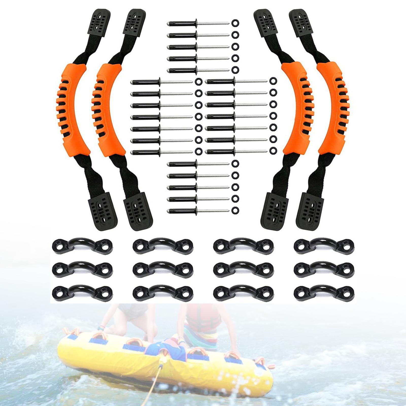 funtasica Kayak Handles Canoe Handle Supplies DIY with Screws Pad Eye Portable Kayaking Accessories Replacement Carry Handles for Canoe Orange